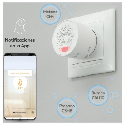 DETECTOR DE SEGURIDAD DE GAS SMART WIFI GARZA 401347C (Espera 4 dias) en Huesoi