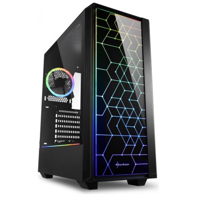 CAJA SHARKOON LIT 100 ATX 2XUSB3.0 RGB SIN FUENTE NEGRO en Huesoi