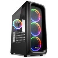 CAJA SHARKOON TK5M RGB ATX 2XUSB3.0 1XUSBtipoC SIN FUENTE NEGRO en Huesoi