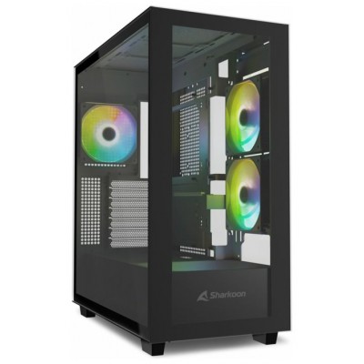 CAJA SHARKOON REBEL C60 ATX 2VENTX120MM 2XUSB3 SIN FUENTE NEGRO en Huesoi