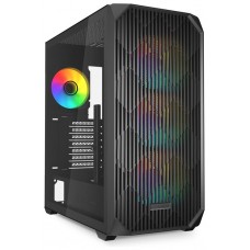 CAJA GAMING SHARKOON AK3 RGB ATX NEGRO 3XVENT 120MM 2XUSB SN FUENTE en Huesoi