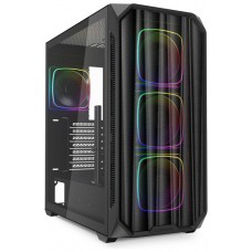 CAJA GAMING SHARKOON AK5M RGB ATX NEGRO 3XVENT 120MM 2XUSB SN FUENTE en Huesoi