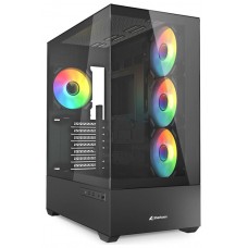 CAJA GAMING SHARKOON AK6 TGV ATX NEGRO 4XVENT 120MM 2XUSB SN FUENTE en Huesoi