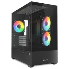 CAJA GAMING SHARKOON MK6 RGC MICRO ATX NEGRO 3XVENT 120MM 2XUSB SN FUENTE en Huesoi