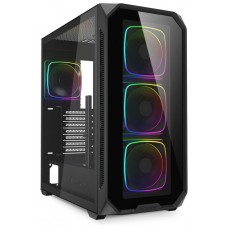 CAJA GAMING SHARKOON AK5G RGB ATX NEGRO 4XVENT 120MM 3XUSB SN FUENTE en Huesoi