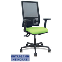 PIQUERAS Y CRESPO Silla Bormate asincro malla negra asiento bali pistacho brazos 2D ruedas 65mm en Huesoi PIQUERAS Y CRESPO Silla Bormate asincro malla negra asiento bali pistacho brazos 2D ruedas 65mm en Huesoi