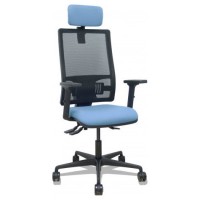 PIQUERAS Y CRESPO Silla Bormate asincro malla negra asiento bali rojo brazos 2D ruedas 65mm cabecero regulable en Huesoi