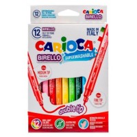 CAJA 12 ROTULADORES COLORES DOBLE PUNTA BIRELLO CARIOCA 41457 (Espera 4 dias) en Huesoi