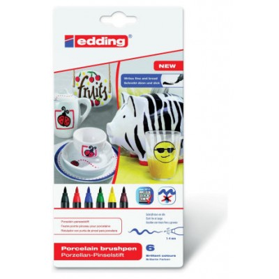 ESTUCHE ROTULADOR PARA CERÁMICA COLORES BÁSICOS EDDING 4200-6-S-000 (Espera 4 dias) en Huesoi
