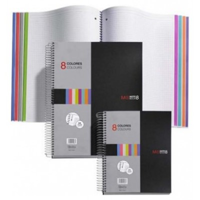 CUADERNO ESPIRAL NB-8 A4 200 HOJAS 5X5MM POLIPROPILENO NEGRO MIQUELRIUS 42006 (Espera 4 dias) en Huesoi