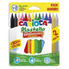 CAJA 12+2 PLASTICERA COLORES SURTIDOS PLASTELLO CARIOCA 42714 (Espera 4 dias) en Huesoi