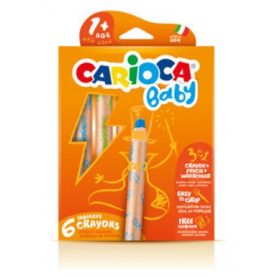 CAJA 6 LÁPICES 3 EN 1 + SACAPUNTAS CARIOCA BABY 42817 (Espera 4 dias) en Huesoi