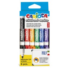 CAJA 6 ROTULADORES CLIP WHITEBOARD COLORES SURTIDOS CARIOCA 42921 (Espera 4 dias) en Huesoi