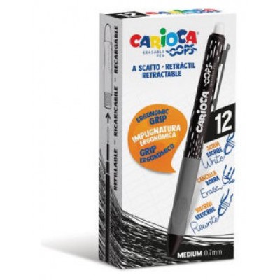 CAJA 12 BOLIGRAFOS OOPS CLIP NEGRO CARIOCA 43043/01 (Espera 4 dias) en Huesoi