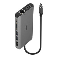 Lindy 43323 base para port&aacute;til y replicador de puertos Al&aacute;mbrico USB 3.2 Gen 1 (3.1 Gen 1) Type-C Negro, Gris (Espera 4 dias) en Huesoi
