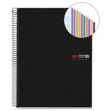 CUADERNO ESPIRAL NB-18 A5 200 HOJAS 5X5MM POLIPROPILENO NEGRO MIQUELRIUS 47044 (Espera 4 dias) en Huesoi