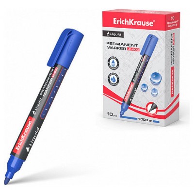 MARCADOR PERMANENTE CON TINTA LÍQUIDA LP-600 COLOR AZUL ERICH KRAUSE 48770 (MIN10) (Espera 4 dias) en Huesoi