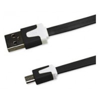 Cable Plano Micro USB 1m Negro (Espera 2 dias) en Huesoi