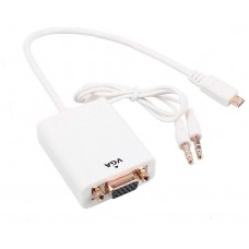 Conversor Mini HDMI a SVGA+Audio C/M-SVGA/H+3.5/H Blanco (Espera 2 dias) en Huesoi