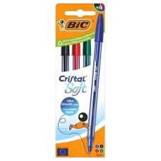 BOLIGRAFO TINTA BIC SOFT SURTIDO 4U en Huesoi
