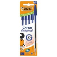 BOLIGRAFO TINTA BIC AZUL CAJA 5U en Huesoi
