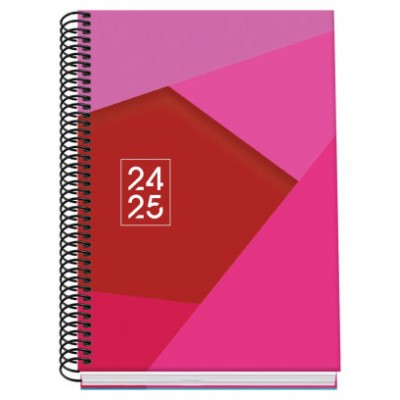 AGENDA ESCOLAR 2024-2025 TAMAÑO A5 TAPA CARTON FORRADO  DÍA PÁGINA TANGRAM BASIC ROSA DOHE 51741 (Espera 4 dias) en Huesoi