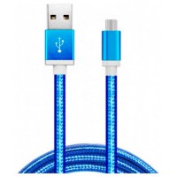 Cable USB a Micro USB 5 Pines (Carga y Transferencia) Metal Azul 1m Biwond (Espera 2 dias) en Huesoi