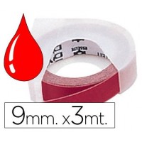 DYMO Cinta RELIEVE 9mm X 3mt para rotuladora Omega/junior color Rojo en Huesoi