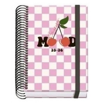 AGENDA ESCOLAR 2025-2026 TAMAÑO A6 TAPA CARTON FORRADO DÍA PÁGINA PRIME CHERRY DOHE 52048 (Espera 4 dias) en Huesoi
