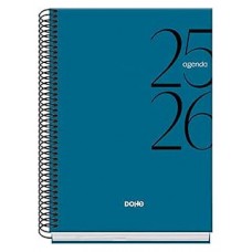 AGENDA ESCOLAR 2025-2026 TAMAÑO A5 TAPA CARTON FORRADO SEMANA VISTA MODELO SYSTEM BASIC AZUL DOHE 52056 (Espera 4 dias) en Huesoi