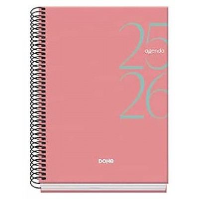 AGENDA ESCOLAR 2025-2026 TAMAÑO A5 TAPA CARTON FORRADO SEMANA VISTA MODELO SYSTEM BASIC ROSA DOHE 52057 (Espera 4 dias) en Huesoi