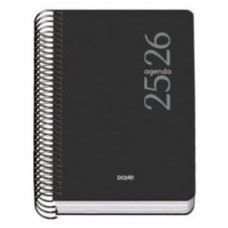 AGENDA ESCOLAR 2025-2026 TAMAÑO A5 TAPA POLIPROPILENO SEMANA VISTA MODELO ESENCIAL BASIC NEGRO DOHE 52071 (Espera 4 dias) en Huesoi