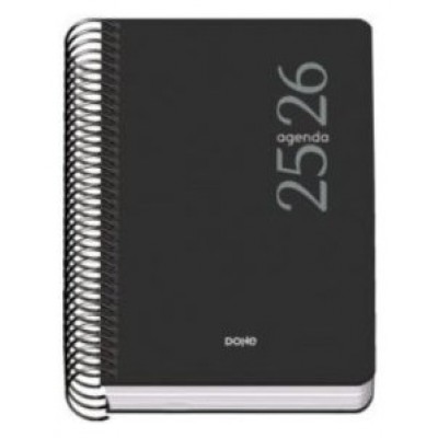 AGENDA ESCOLAR 2025-2026 TAMAÑO A5 TAPA POLIPROPILENO SEMANA VISTA MODELO ESENCIAL BASIC NEGRO DOHE 52071 (Espera 4 dias) en Huesoi