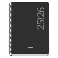 AGENDA ESCOLAR 2025-2026 TAMAÑO A5 TAPA POLIPROPILENO DÍA PÁGINA MODELO ESENCIAL BASIC NEGRO DOHE 52075 (Espera 4 dias) en Huesoi