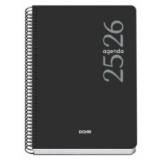 AGENDA ESCOLAR 2025-2026 TAMAÑO A5 TAPA POLIPROPILENO DÍA PÁGINA MODELO ESENCIAL BASIC NEGRO DOHE 52075 (Espera 4 dias) en Huesoi