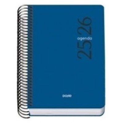 AGENDA ESCOLAR 2025-2026 TAMAÑO A6 TAPA CARTON FORRADO DÍA PÁGINA MODELO ESENCIAL BASIC AZUL DOHE 52076 (Espera 4 dias) en Huesoi