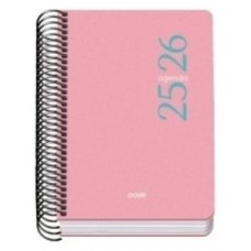 AGENDA ESCOLAR 2025-2026 TAMAÑO A6 TAPA CARTON FORRADO DÍA PÁGINA MODELO ESENCIAL BASIC ROSA DOHE 52077 (Espera 4 dias) en Huesoi