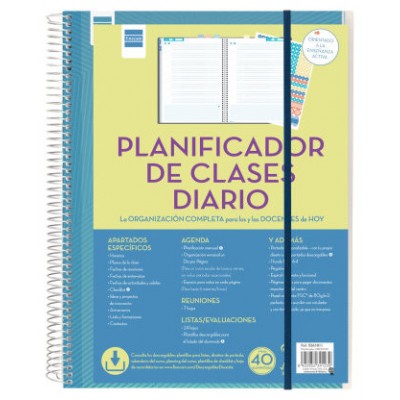 PLANIFICADOR DE CLASES DOCENTE 230X310 1 DÍA PÁGINA FINOCAM 5341000 (Espera 4 dias) en Huesoi