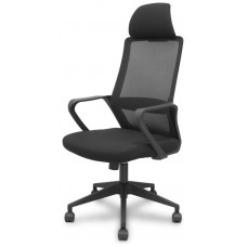 PIQUERAS Y CRESPO FOROL Silla Pro534 negra respaldo malla negro asiento tela negro base piramidal negra ruedas nailon en Huesoi