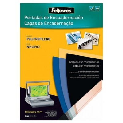 PACK 100 PORTADAS POLIPROPILENO NEGRO 450 MICRAS A4 FELLOWES 54772 (Espera 4 dias) en Huesoi