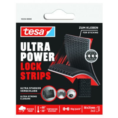 CAJA TIRAS ADHESIVAS CIERRE SETA ULTRA POWER LOCK 4KG 2 PARES 50X25MM TESA 55234-00000-00 (Espera 4 dias) en Huesoi