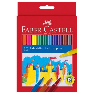 ESTUCHE CARTÓN 12 ROTULADORES ESCOLARES FABER CASTELL 554201 (Espera 4 dias) en Huesoi