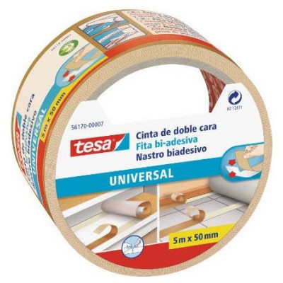 CINTA ADHESIVA UNIVERSAL DOBLE CARA ESPECIAL MOQUETAS 50MM.X5M. TESA 56170-00007-11 (MIN6) (Espera 4 dias) en Huesoi