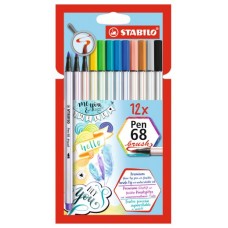 ESTUCHE CARTON 12 UNIDADES ROTULADOR PEN 68 BRUSH COLORES SURTIDOS STABILO 568/12-21 (Espera 4 dias) en Huesoi