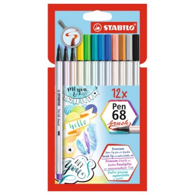 ESTUCHE CARTON 12 UNIDADES ROTULADOR PEN 68 BRUSH COLORES SURTIDOS STABILO 568/12-21 (Espera 4 dias) en Huesoi