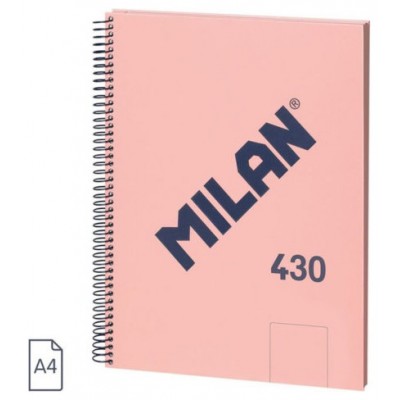 CUADERNO A4 CON ESPIRAL Y TAPA DURA, 80 HOJAS BLANCAS DE 95 GR/M, COLECCIÓN 430 SINCE 1918, ROSA MILAN 57141E80P (Espera 4 dias) en Huesoi