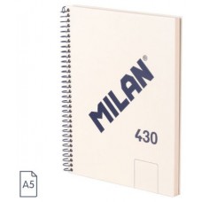 CUADERNO A5 CON ESPIRAL Y TAPA DURA, 80 HOJAS BLANCAS DE 95 GR/M, COLECCIÓN 430 SINCE 1918, BEIGE MILAN 57151E80BG (Espera 4 dias) en Huesoi