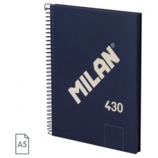 CUADERNO A5 CON ESPIRAL Y TAPA DURA, 80 HOJAS BLANCAS DE 95 GR/M, COLECCIÓN 430 SINCE 1918, AZUL MILAN 57151E80B (Espera 4 dias) en Huesoi