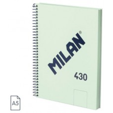 CUADERNO A5 CON ESPIRAL Y TAPA DURA, 80 HOJAS BLANCAS DE 95 GR/M, COLECCIÓN 430 SINCE 1918, VERDE MILAN 57151E80GR (Espera 4 dias) en Huesoi