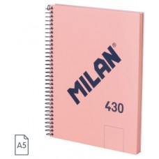 CUADERNO A5 CON ESPIRAL Y TAPA DURA, 80 HOJAS BLANCAS DE 95 GR/M, COLECCIÓN 430 SINCE 1918, ROSA MILAN 57151E80P (Espera 4 dias) en Huesoi